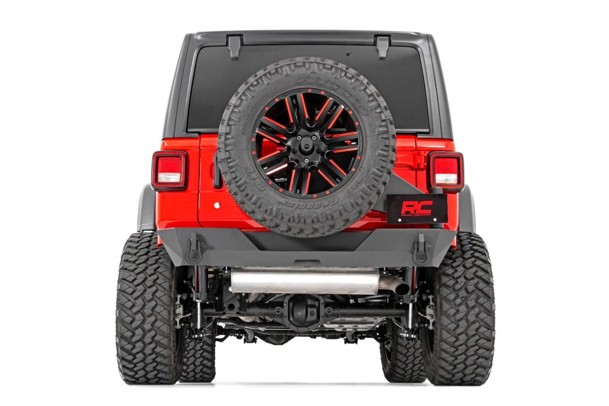 Jeep Wrangler Unlimited Rear Bumper - Rough Country - Trail with Tire Carrier - '18-'25